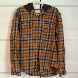 Men’s Hooded Button Down Flanel